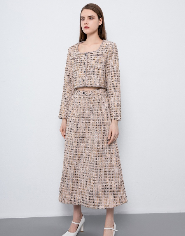 Glamorous - Retro court-inspired contrasting tweed skirt