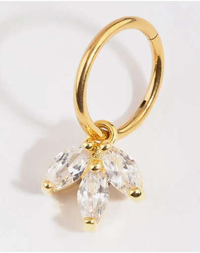 Lovisa - Gold Plated Titanium Marquise Cubic Zirconia Belly Ring