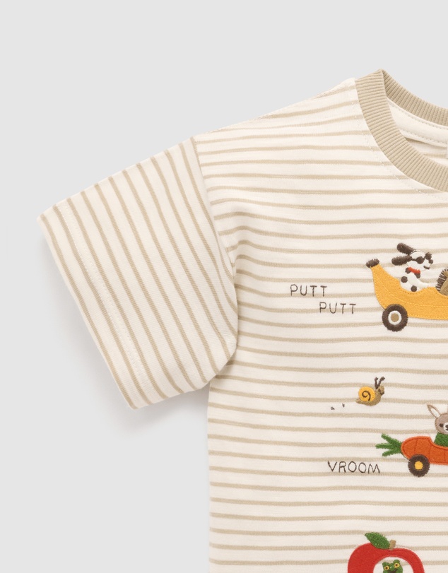 Purebaby - Garden Cars Tee-Kids-Babies