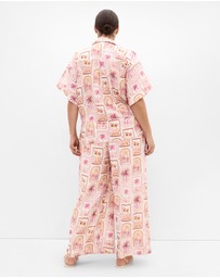City Chic - Postcard Print Shirt