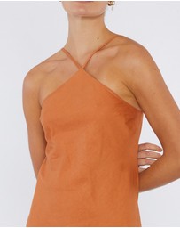 Amelius - Krisha Linen Halter Midi Dress