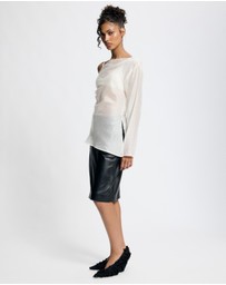 Lover - Layla LS Asymmetric Sheer Top