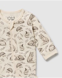 Wilson & Frenchy - Foxglove Forest Organic Zipsuit With Feet - Babies