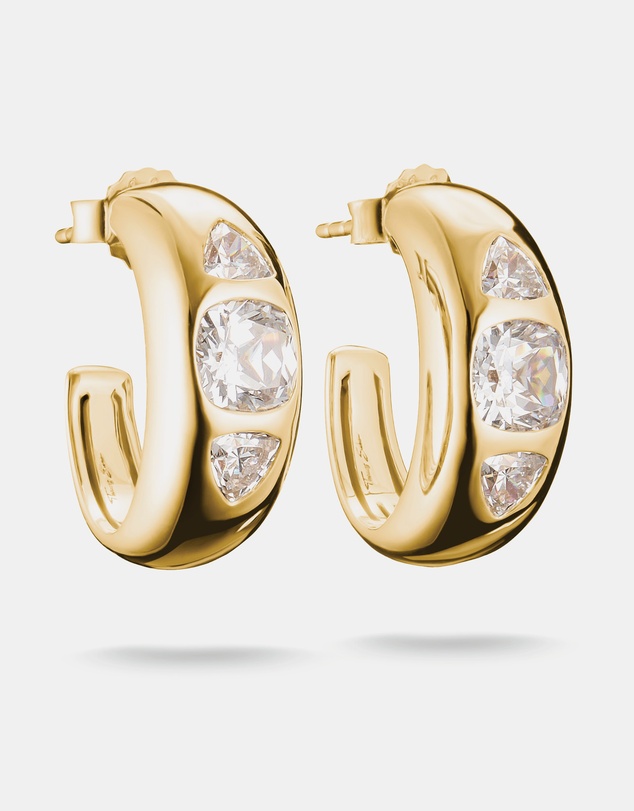 THOMAS SABO - THOMAS SABO Hoop Earrings with Zirconia Stones Gold