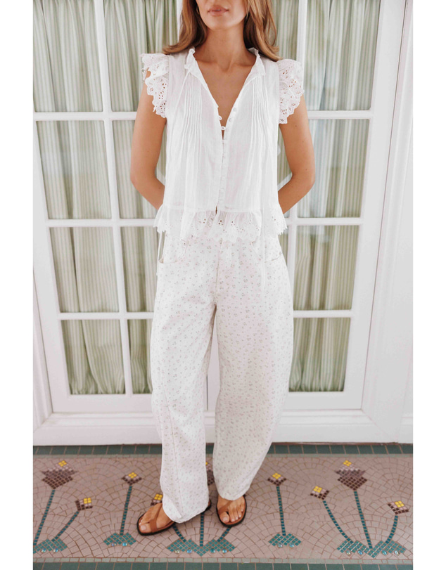 Petal & Pup - Tulsi Barrel Leg Jeans - Cream/Pink Floral