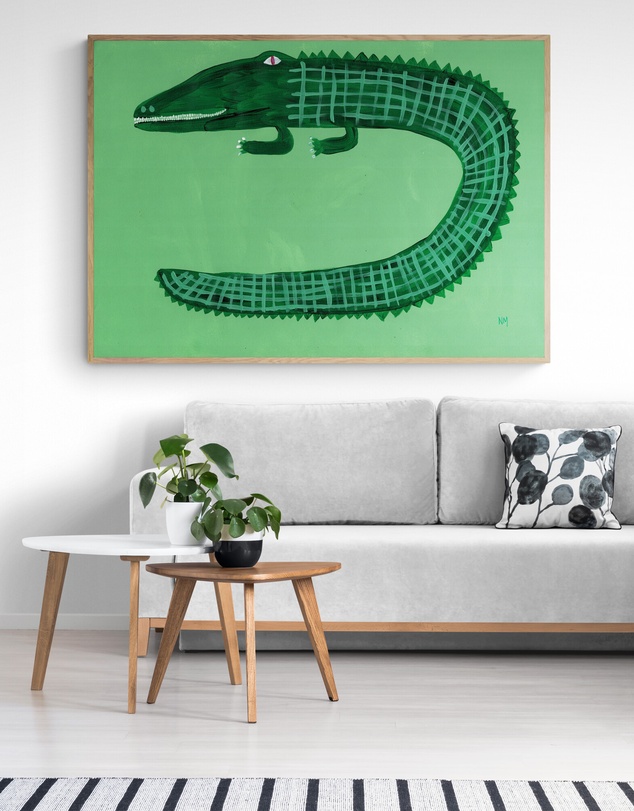Inka Arthouse - Green Crocodile by Nancy McKie