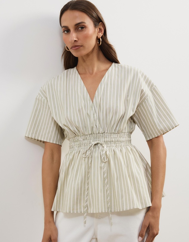Atmos&Here - Elis Cotton Gathered Waist Top