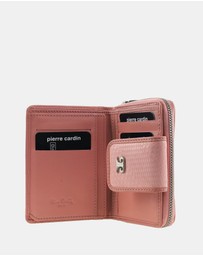 Pierre Cardin - Pierre Cardin Genuine Leather Ladies Bi-Fold Wallet with Zip Coin Section