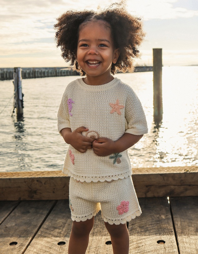 Kynd Baby - Crochet Short in Coconut