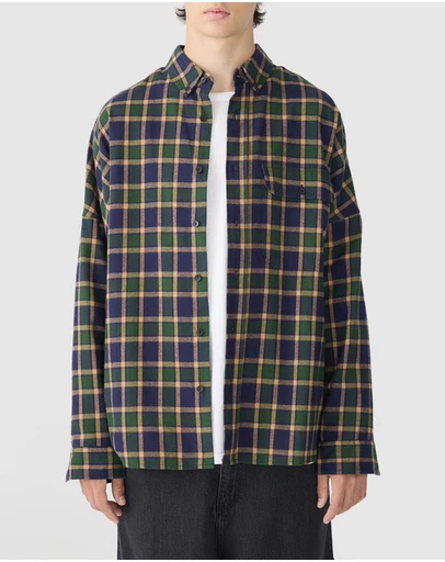Bassike - Drop Shoulder Check Shirt