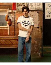 Duke + Dexter - Plus Vintage White + Navy Ringer T-Shirt