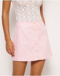 AERE - Pippa Buttoned Linen Skirt