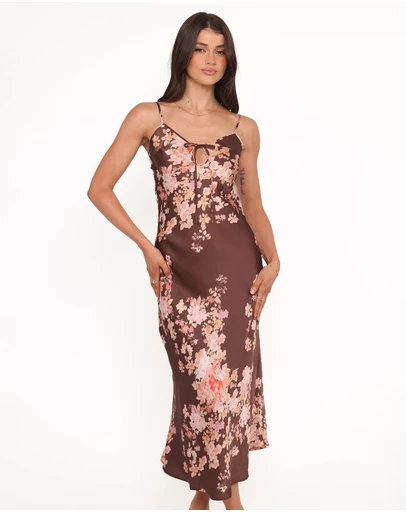Petal & Pup - Jamila Midi Dress - Brown Floral