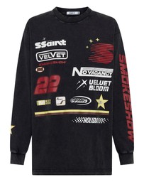 SSAINT - Signature Moto Tee Black Acid Wash