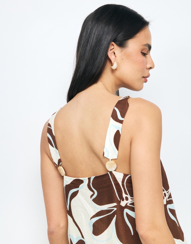 AERE - Nela Shift Linen Mini Dress