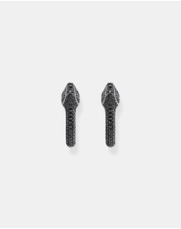 THOMAS SABO - Snake hoop earrings with black zirconia