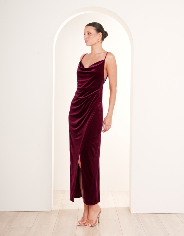 Pilgrim - Lauren Cowl Velvet Maxi Dress