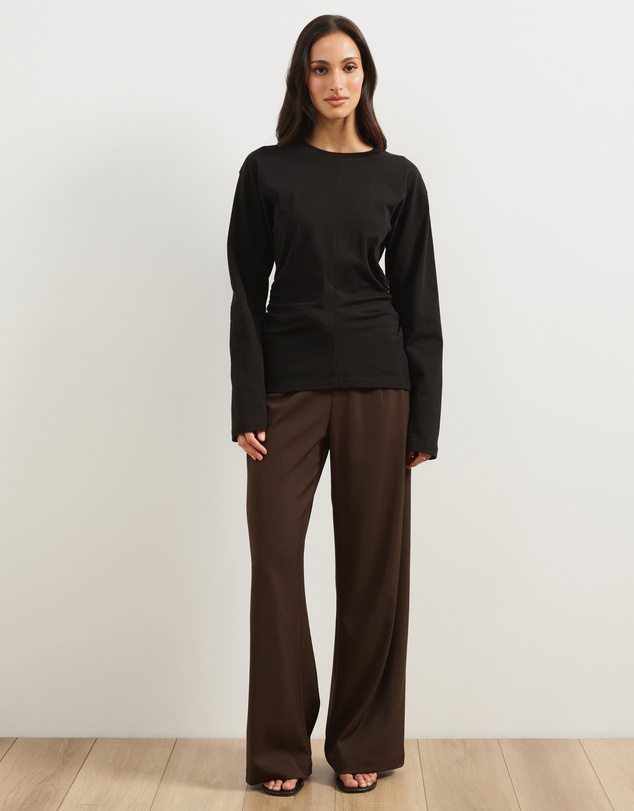 Atmos&Here - Wren Long Sleeve Gathered Side Top
