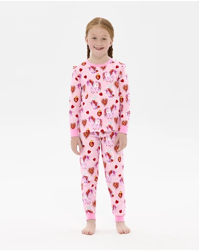 Rock Your Kid - Unicorn Hearts Frill Long Sleeve Alice Sleep Set