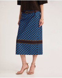Oxford - Nora Stretch Midi Skirt