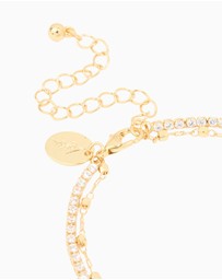 Lovisa - Gold Diamante Cup Chain & Chain Layered Bracelet