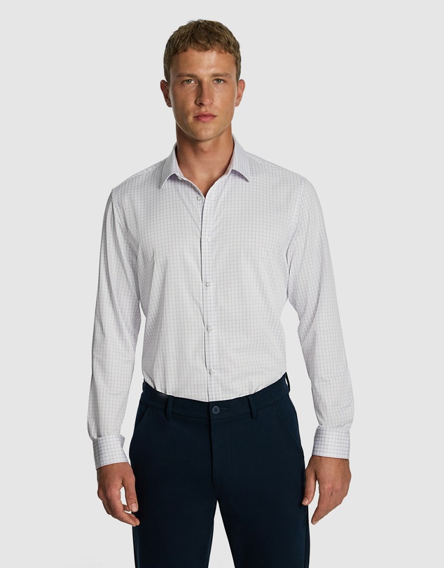 yd. - Forbes Check Bamboo Slim Shirt