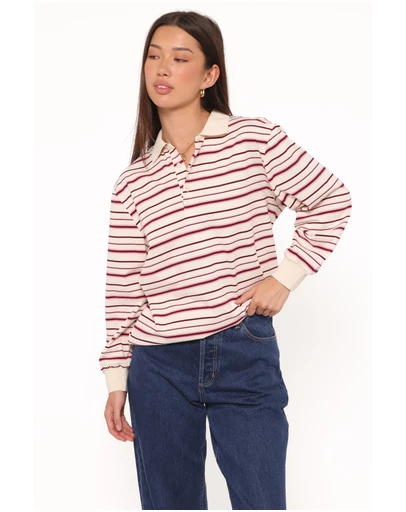 Petal & Pup - Emily Long Sleeve Rugby Top - Pink Stripe