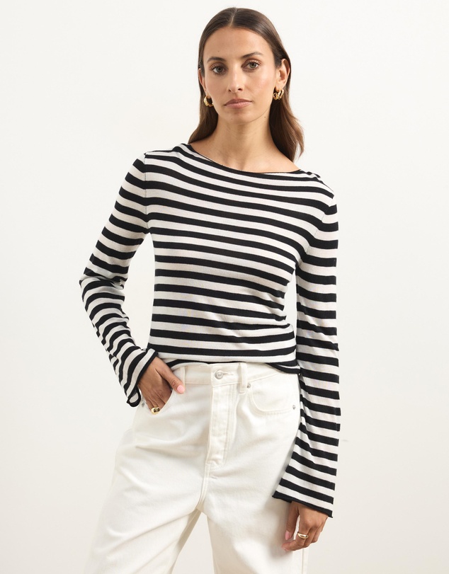 Atmos&Here - Bella Fine Knit Stripe Top