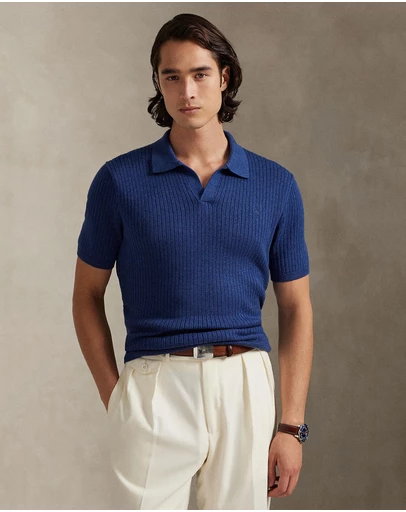 Polo Ralph Lauren - Rib-Knit Cotton Johnny-Collar Sweater