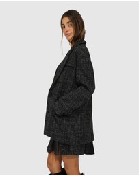 Belle & Bloom - City Noir Tweed Oversized Blazer
