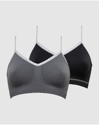Billet Doux - Zen Attitude Crop Top Style Wirefree Bralette - 2 Pack