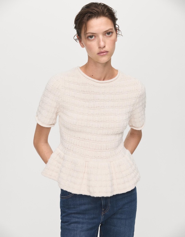 M.N.G - Textured Sweater With Ruffles