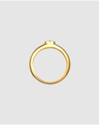Elli Jewelry - Ring Pinky Crystal Heart Valentine 925 Sterling Silver Gold-Plated