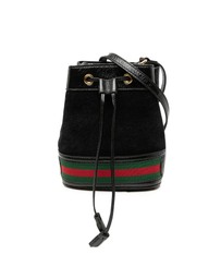 Pre-Loved by Azura Reborn - Pre-Loved Mini Suede and Patent Web Ophidia Bucket Bag