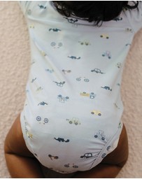 Kynd Baby - Comfy Bodysuit Long Sleeve in Blue Haze Cars