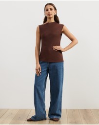 Atmos&Here - Amaris High Neckline Ponte Structured Top