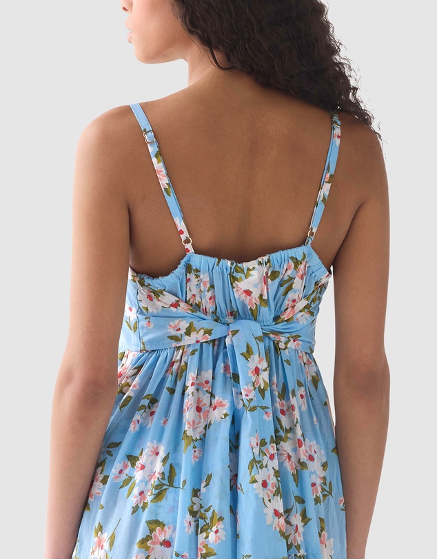 Kate Spade - Spring Daisies Tiered Midi Tie-Back Cotton Beach Dress & Cover-Up