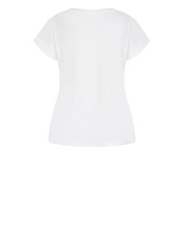 City Chic - Plus size Davina Cotton Tee - ivory
