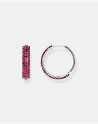 THOMAS SABO - Hoop earrings with ruby red stones