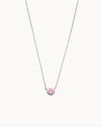 Kirstin Ash - Petite Birthstone Necklace October Pink Tourmaline