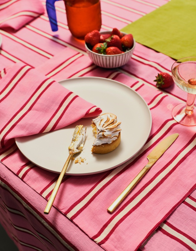Mosey Me - Raspberry Stripe Placemat Set