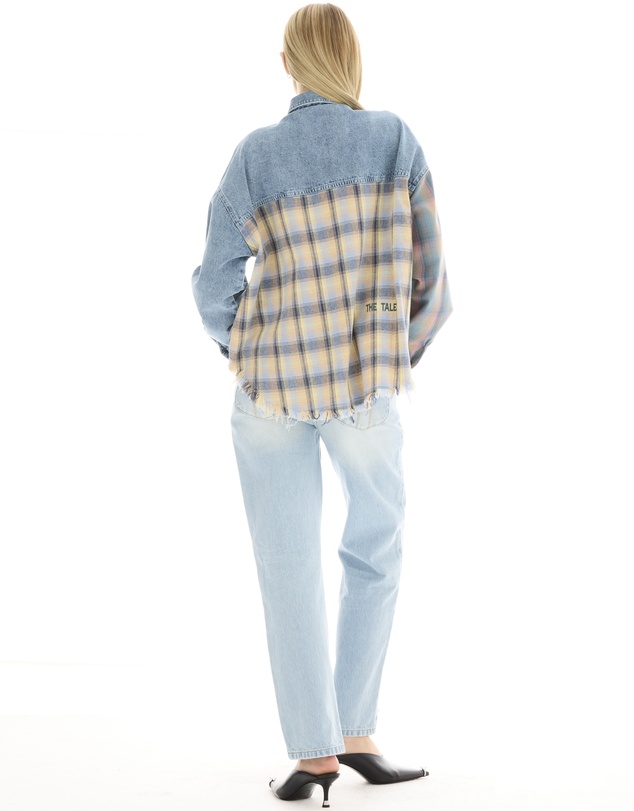 THE TALES - Denim And Check Cotton Shirt