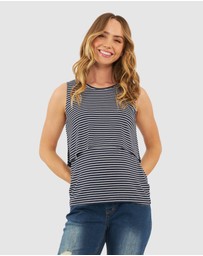 Ripe Maternity - Stripe Layered Nursing Tank