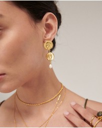 Ottoman Hands - Odella Gold and Pearl Drop Stud Earrings