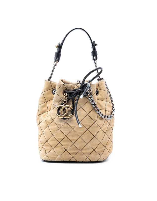 Chanel - Pre-Loved CC Suede Wild Stitch Bucket Bag