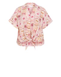 City Chic - Postcard Print Shirt