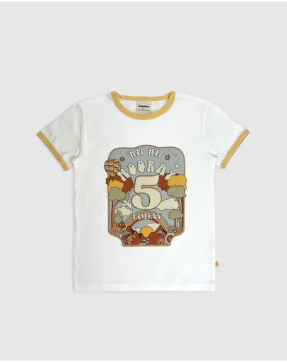 Banabae - Hip Hip Hooray Birthday Ringer Tee - 5 Year Old