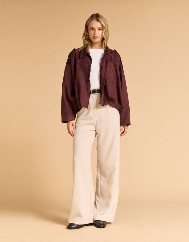MVN - Faux Suede Bomber Jacket