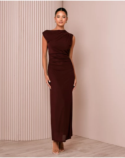 Azzurielle - Pru Off Shoulder Mesh Dress