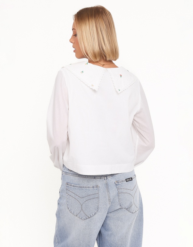 Petal & Pup - Kenna Embroidered Long Sleeve Top - White Floral